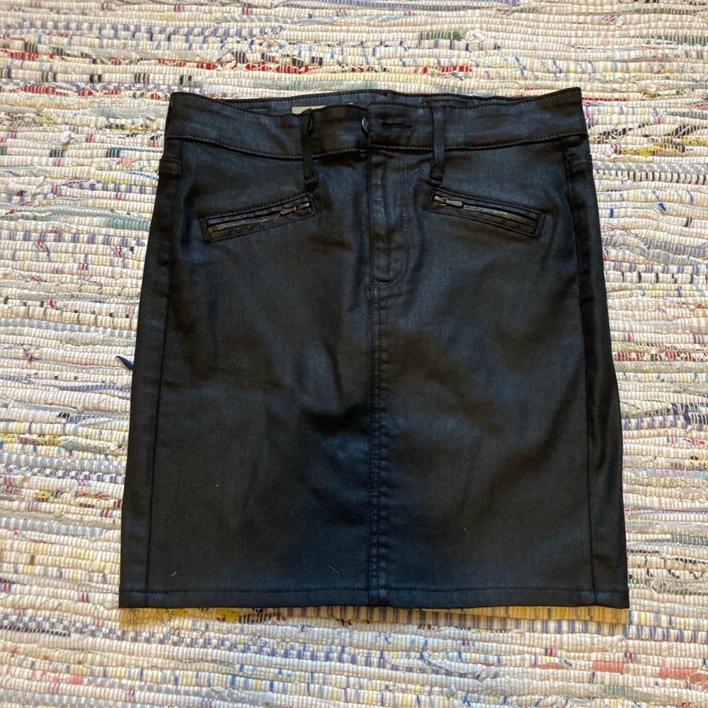 AG Coated Denim Skirt, size 26